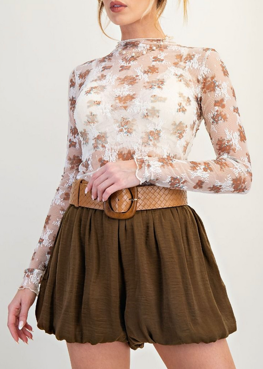 Falling For Floral Sheer Top