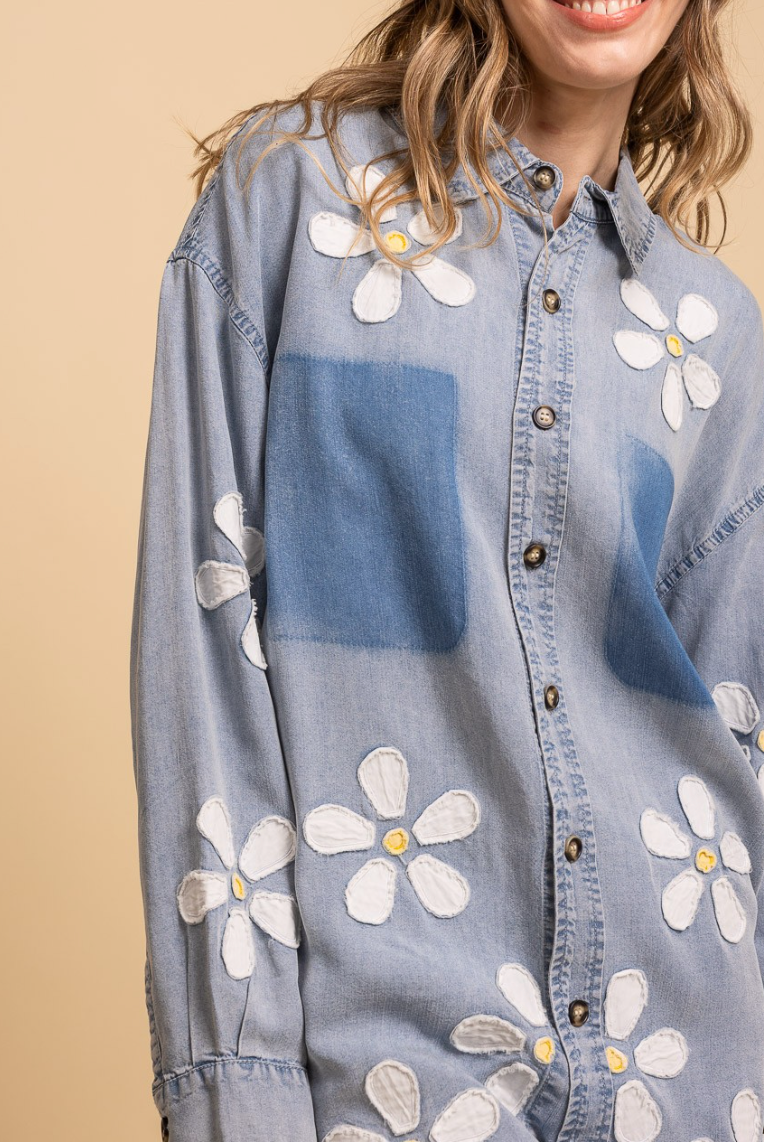 Denim and Daisies Button Down Top