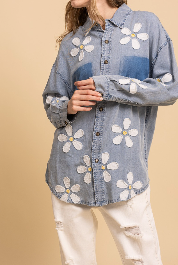 Denim and Daisies Button Down Top