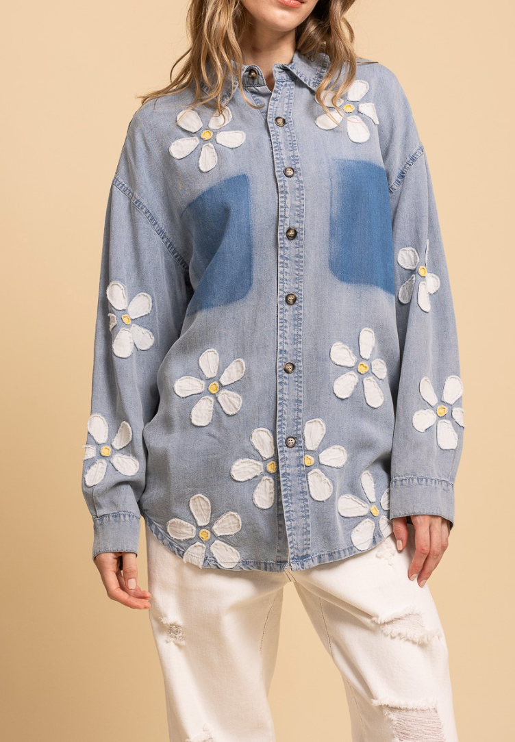 Denim and Daisies Button Down Top