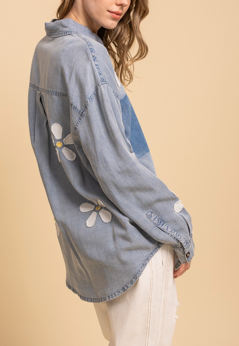 Denim and Daisies Button Down Top