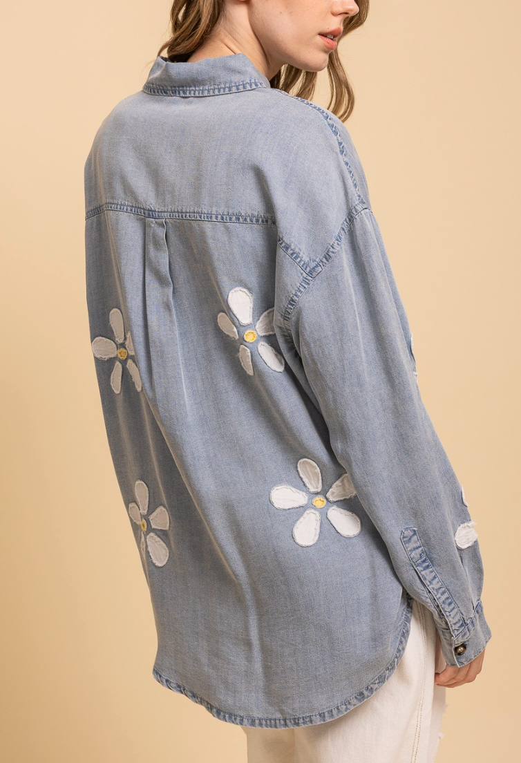 Denim and Daisies Button Down Top