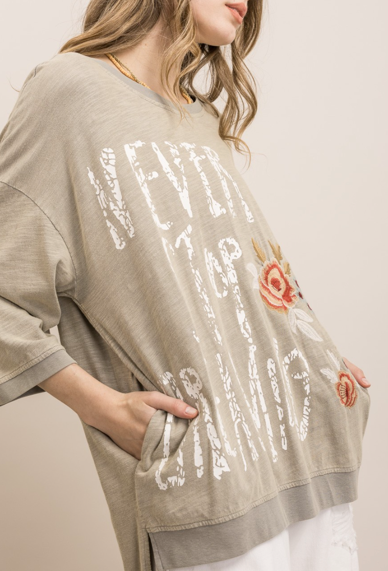 Never Stop Dreaming Tunic Top in Sage