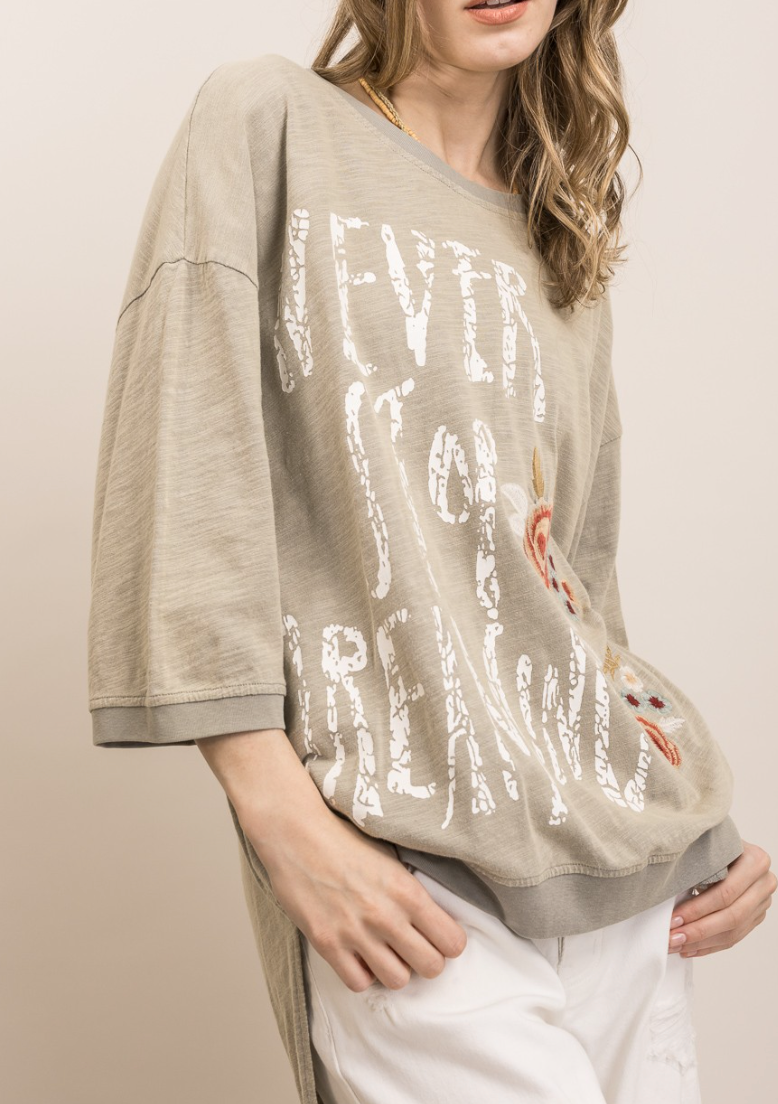 Never Stop Dreaming Tunic Top in Sage