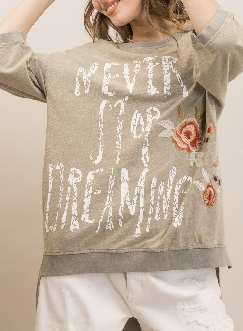 Never Stop Dreaming Tunic Top in Sage