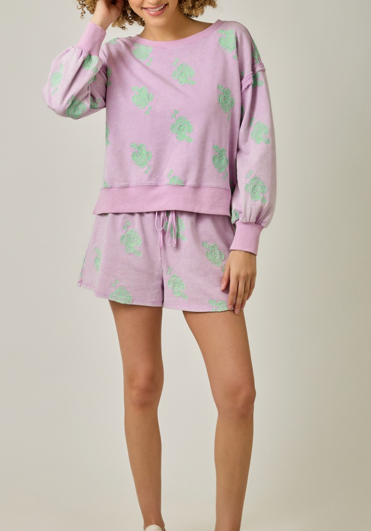 Essential Embroidered Shorts Set