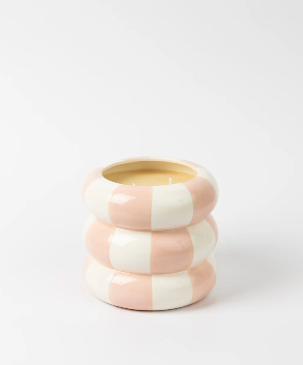 Sweet Grace Pink Checkered Candle