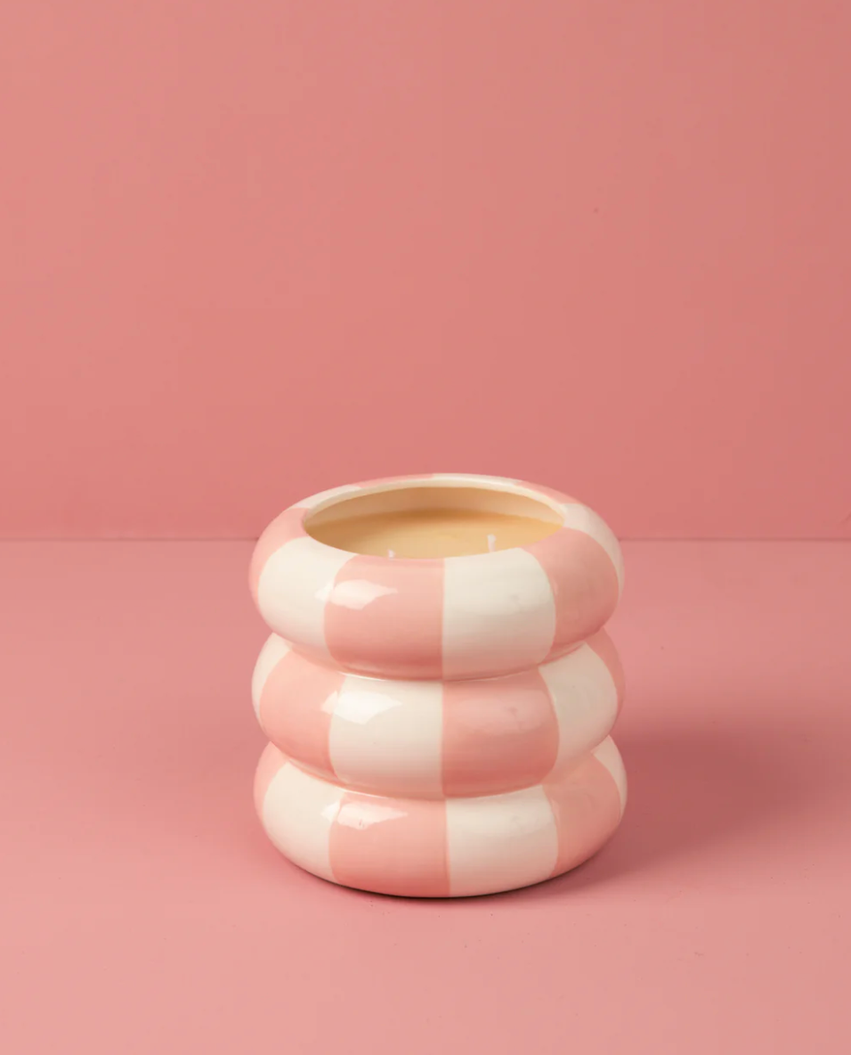 Sweet Grace Pink Checkered Candle