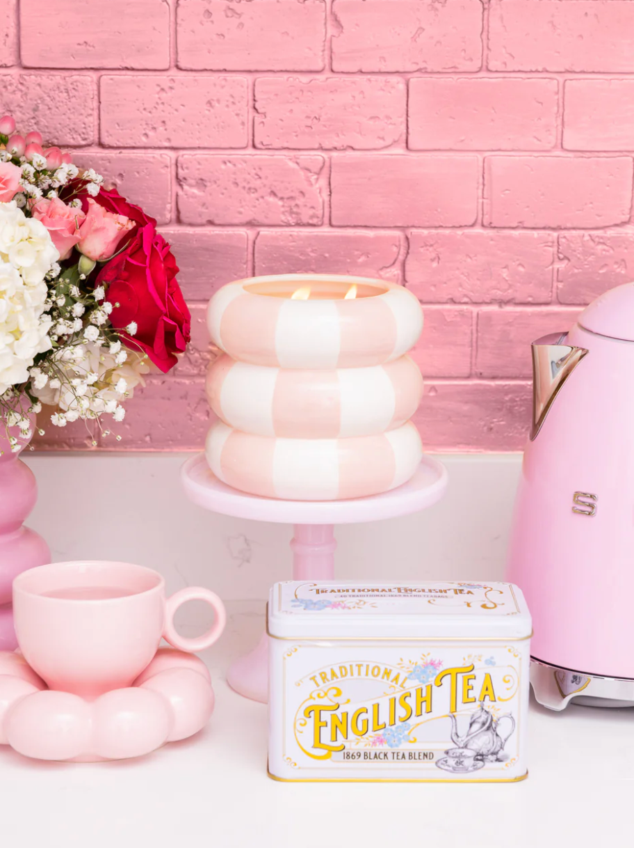 Sweet Grace Pink Checkered Candle