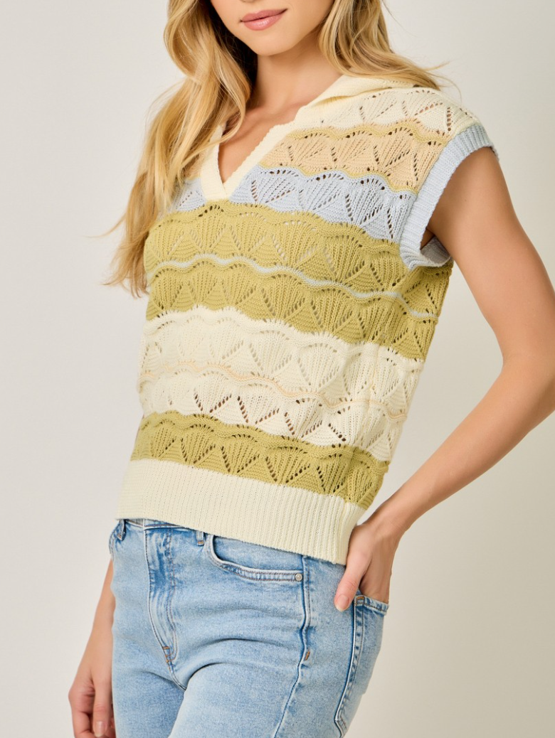 Spring Retreat Stripe Sweater Top