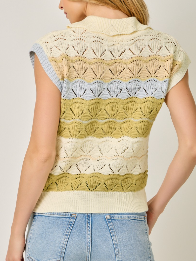 Spring Retreat Stripe Sweater Top