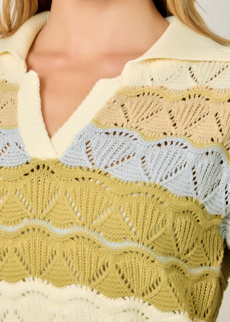 Spring Retreat Stripe Sweater Top