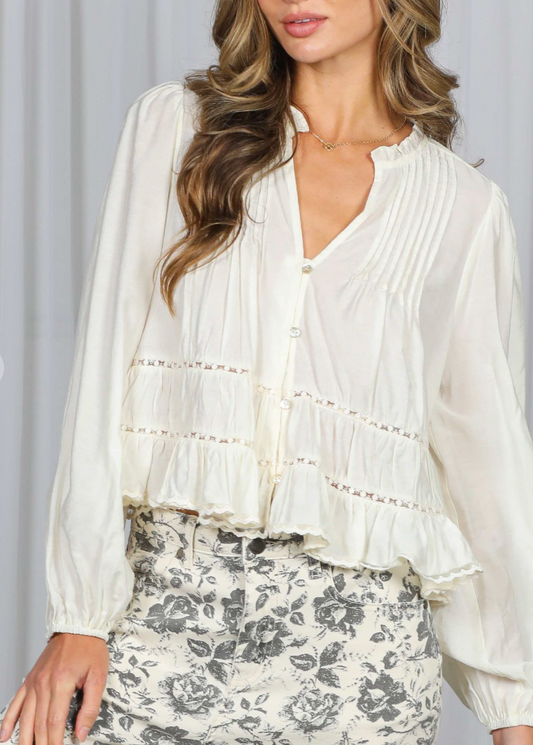 Boho Romance Top in Off-White