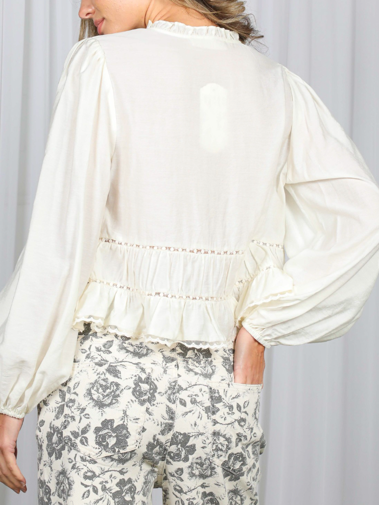 Boho Romance Top in Off-White