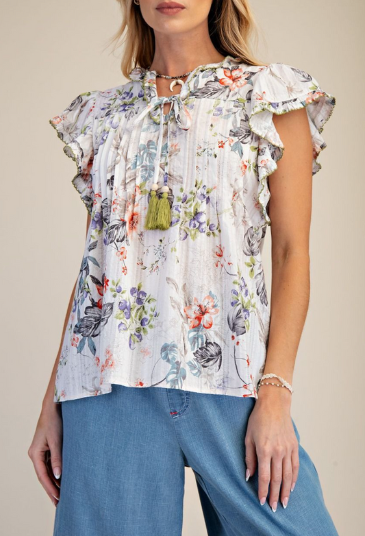 Spring Garden Top in White