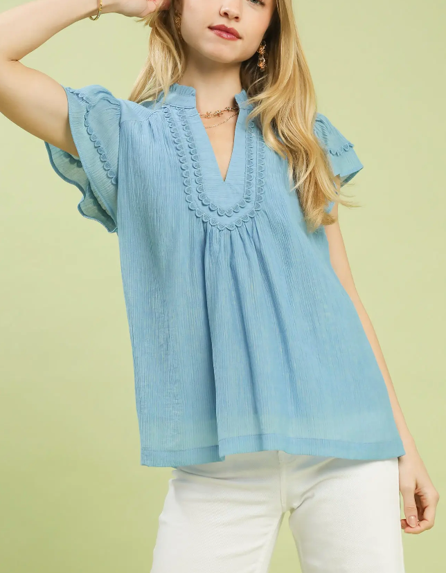Sweet Subtle Blue Top