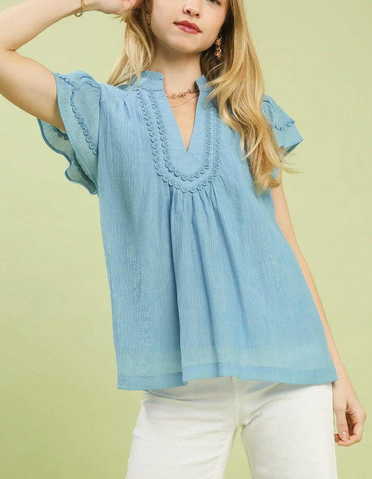 Sweet Subtle Blue Top