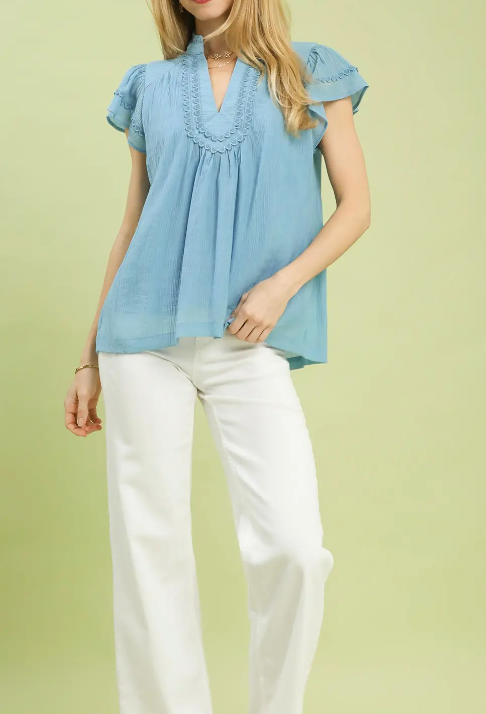 Sweet Subtle Blue Top