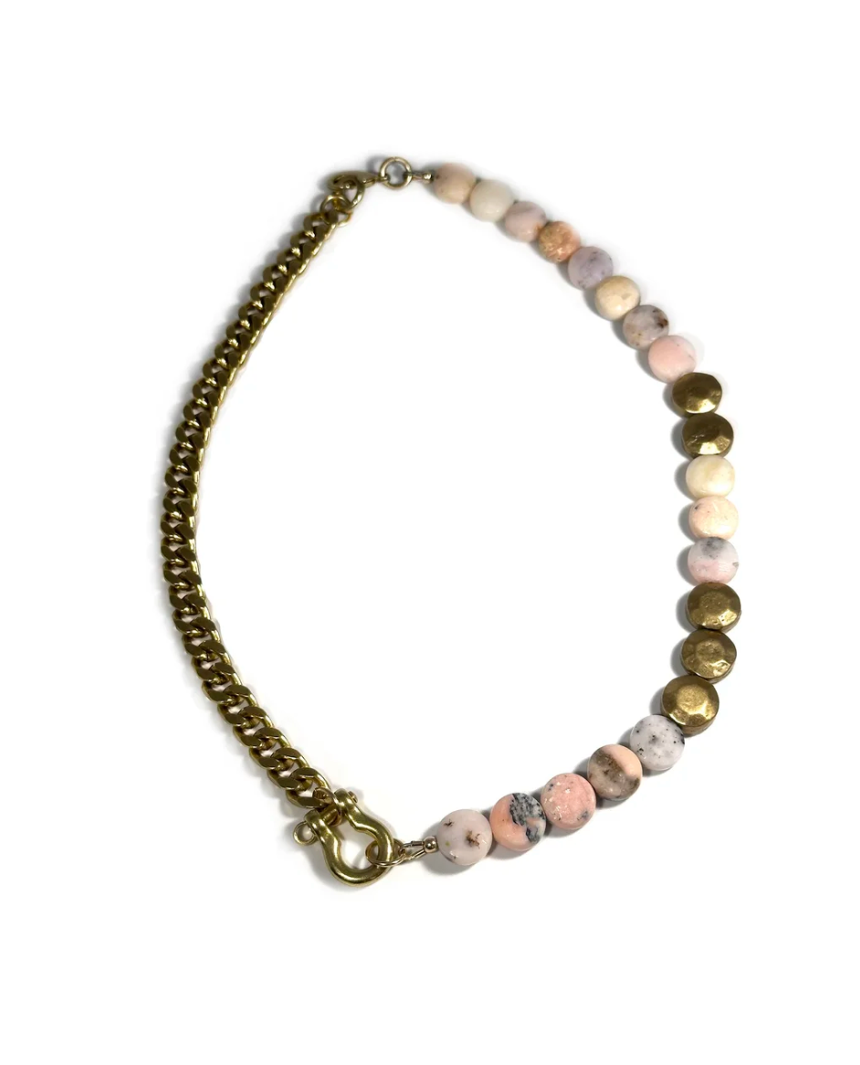 Rachel Nathan Shackle Pink Opal Necklace