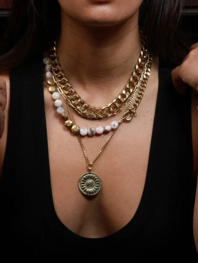 Rachel Nathan Shackle Pink Opal Necklace