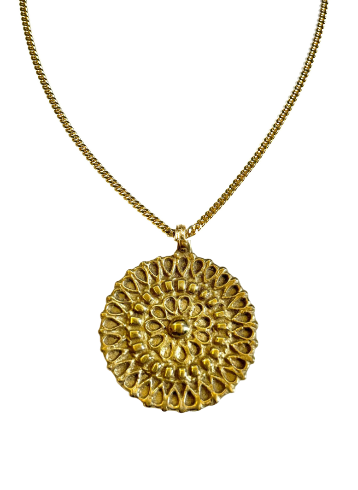 Rachel Nathan Brass Lace Necklace