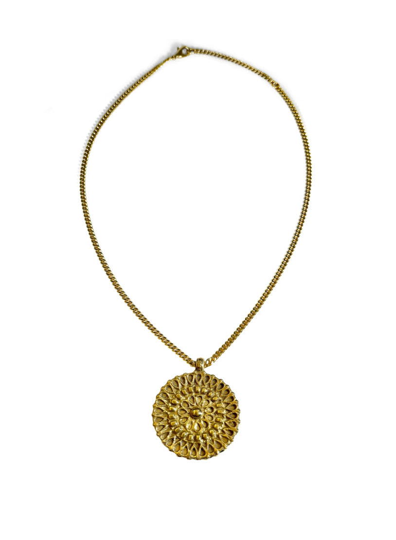 Rachel Nathan Brass Lace Necklace