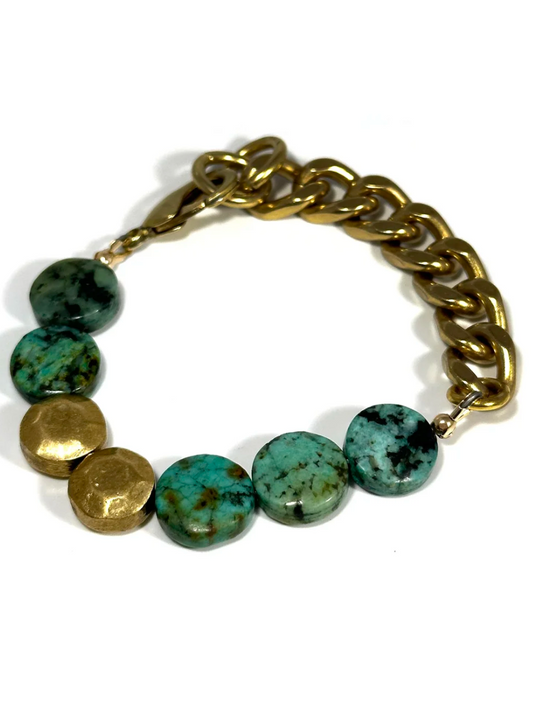 Rachel Nathan Remix African Turquoise Sand Dollar Bracelet