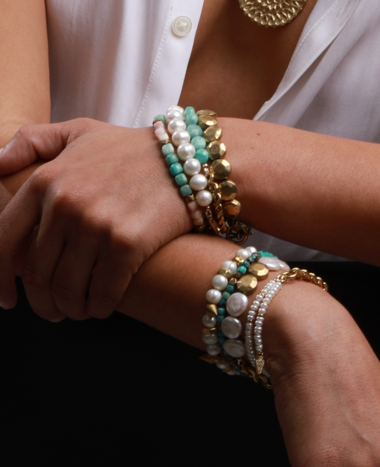 Rachel Nathan Spice Sand Dollar Coin Bracelet