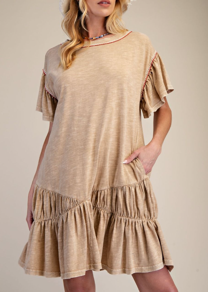 Brunch Girl Dress in Latte