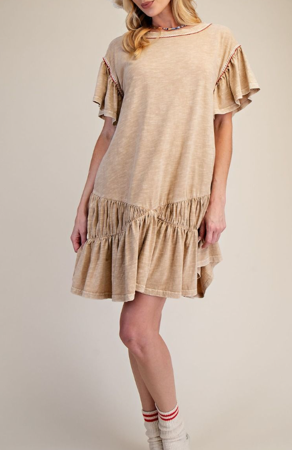 Brunch Girl Dress in Latte