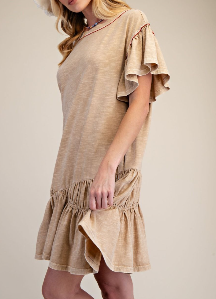 Brunch Girl Dress in Latte