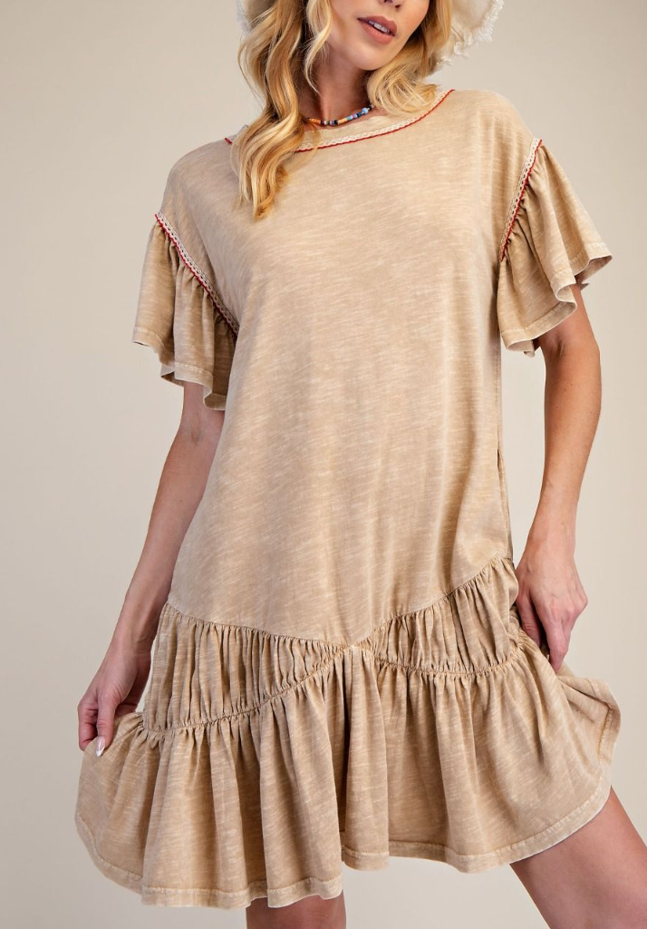 Brunch Girl Dress in Latte