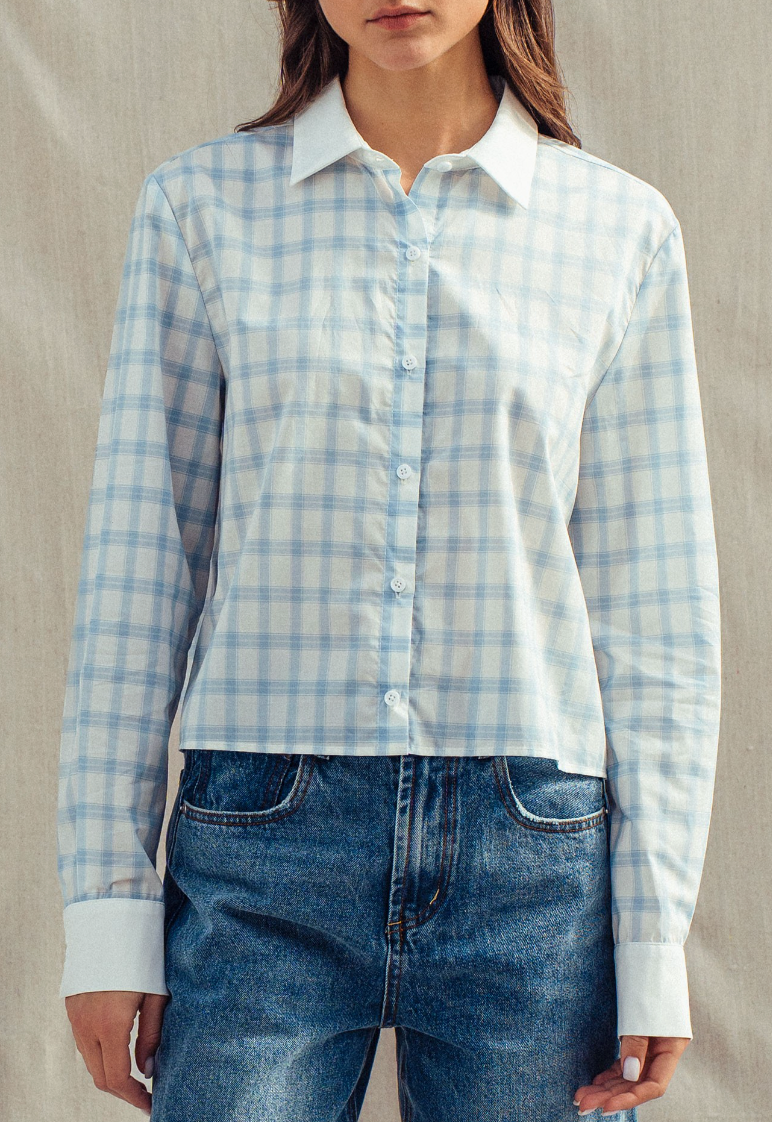 Fresh Look Blue Plaid Top