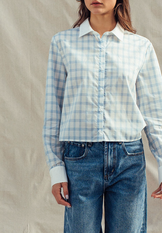Fresh Look Blue Plaid Top