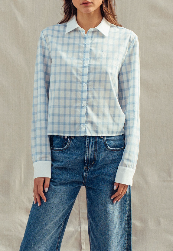 Fresh Look Blue Plaid Top
