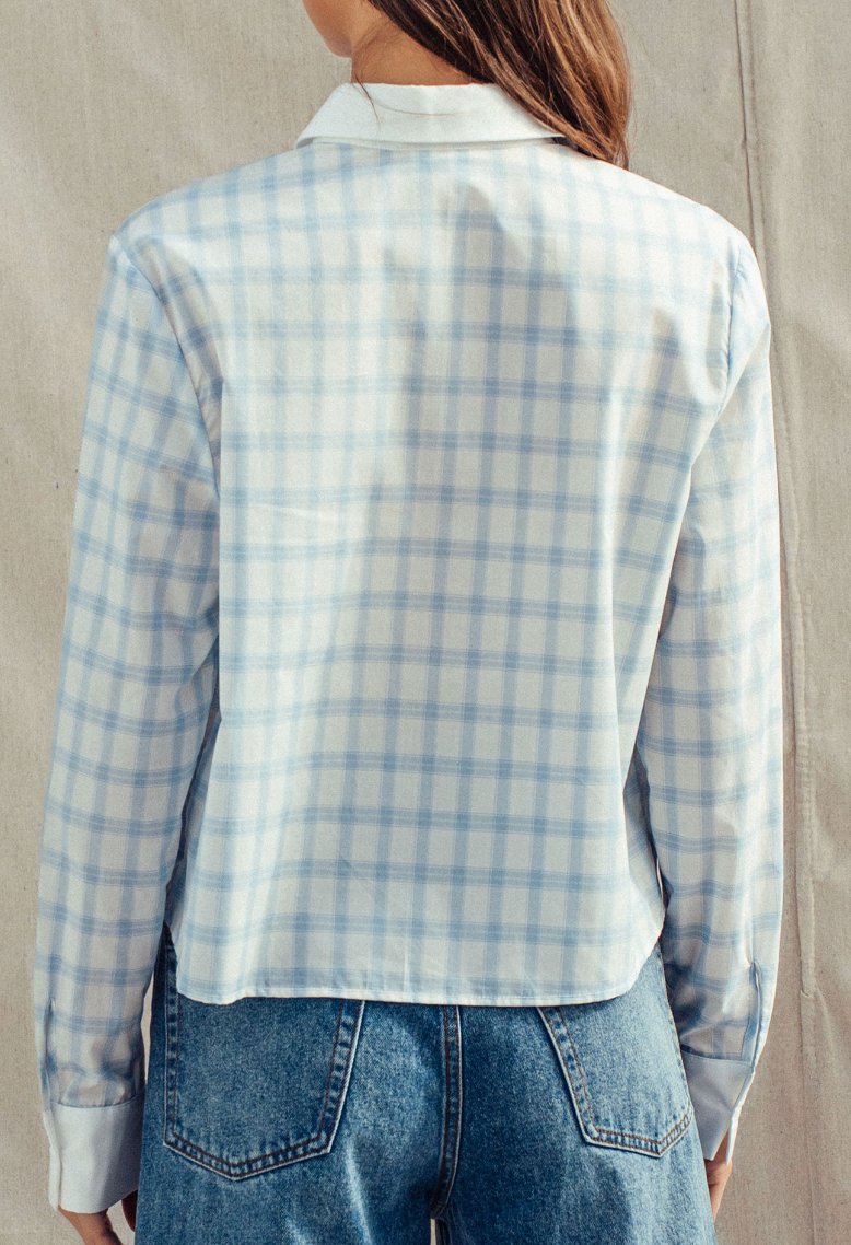 Fresh Look Blue Plaid Top