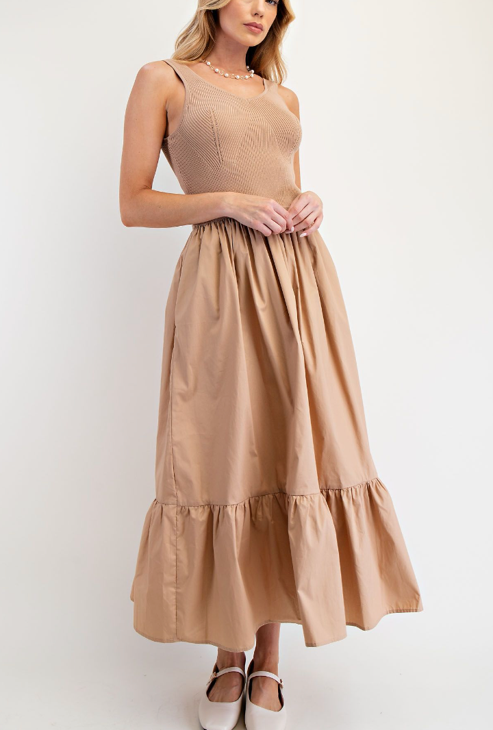 Playful Outing Dress in Latte