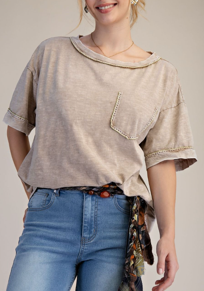 Calm Energy Khaki Top
