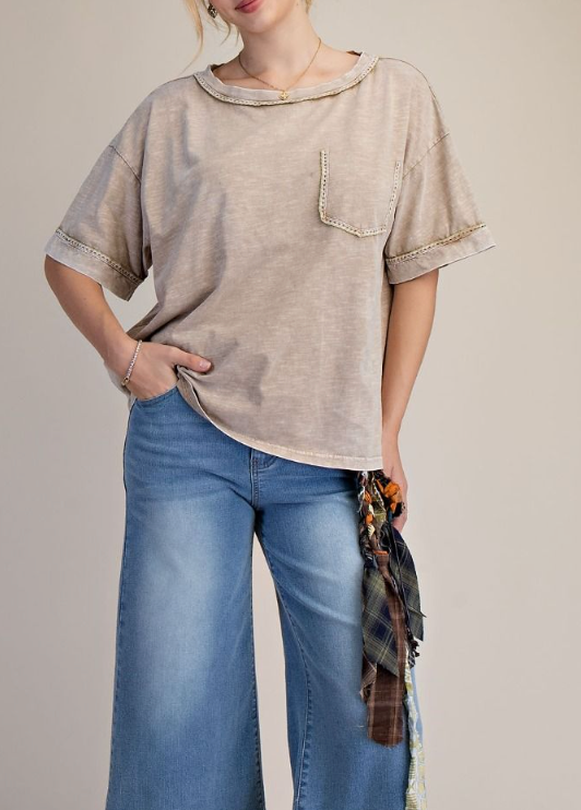 Calm Energy Khaki Top