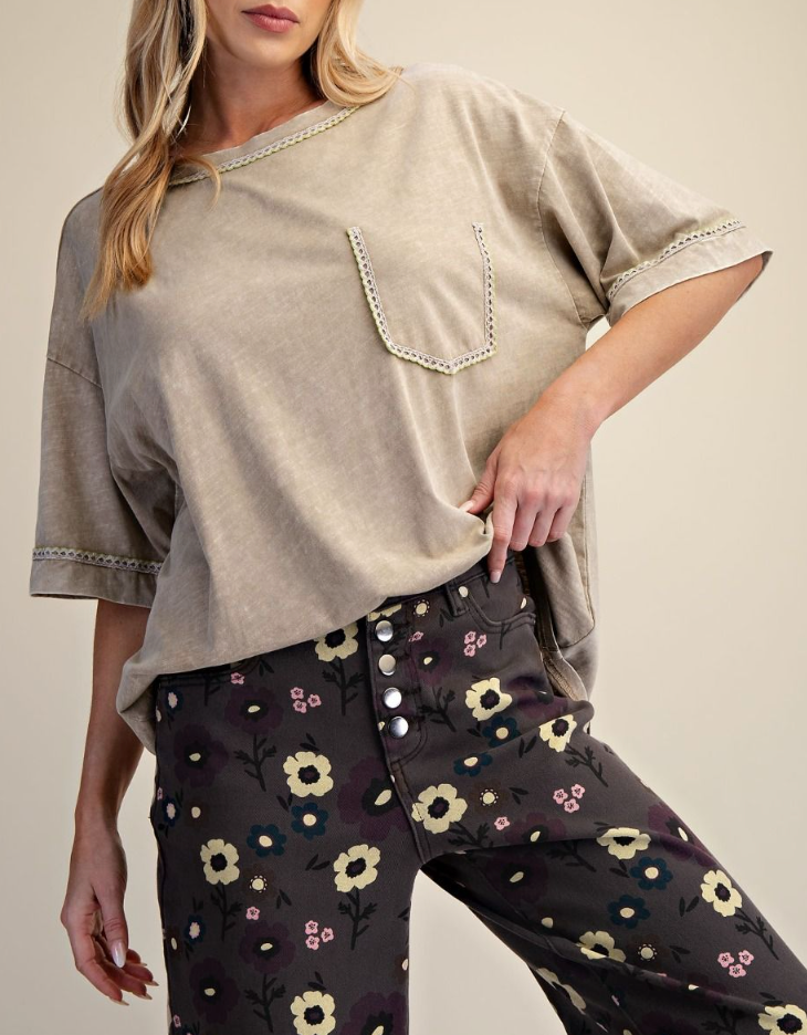 Calm Energy Khaki Top