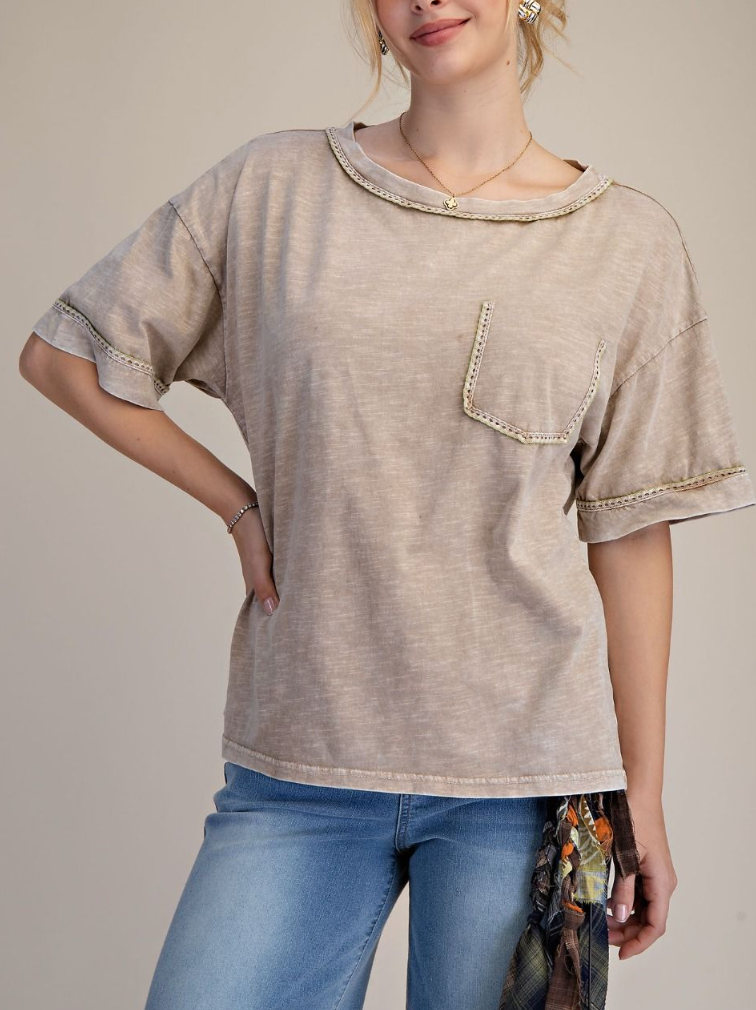 Calm Energy Khaki Top