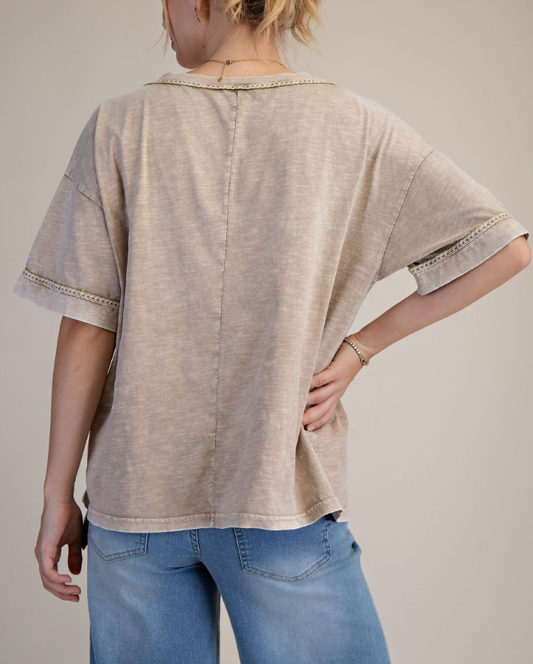 Calm Energy Khaki Top