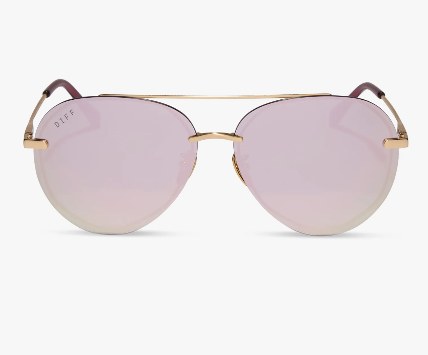 LENOX Brushed Gold Mirror Sunglasses DE01-0122-BGCBN