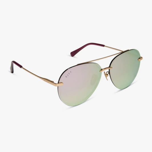 LENOX Brushed Gold Mirror Sunglasses DE01-0122-BGCBN