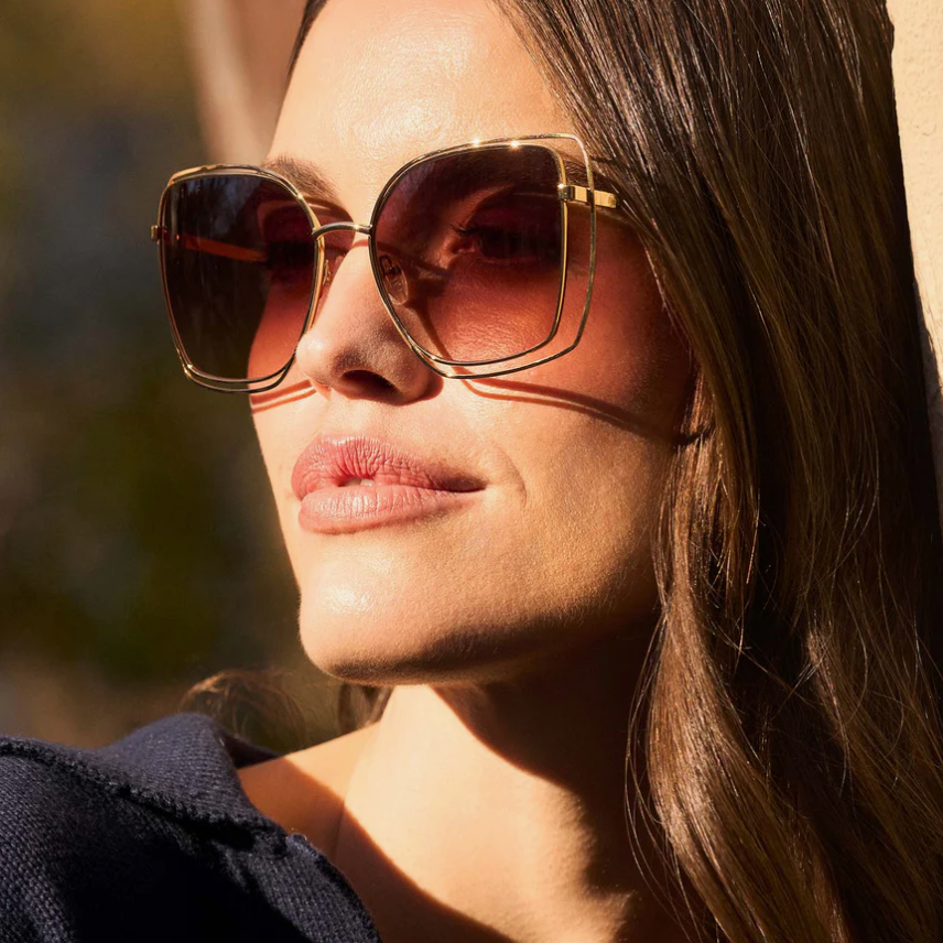 JACQUELINE Gold Square Sunglasses DE01-0767-GDBGN
