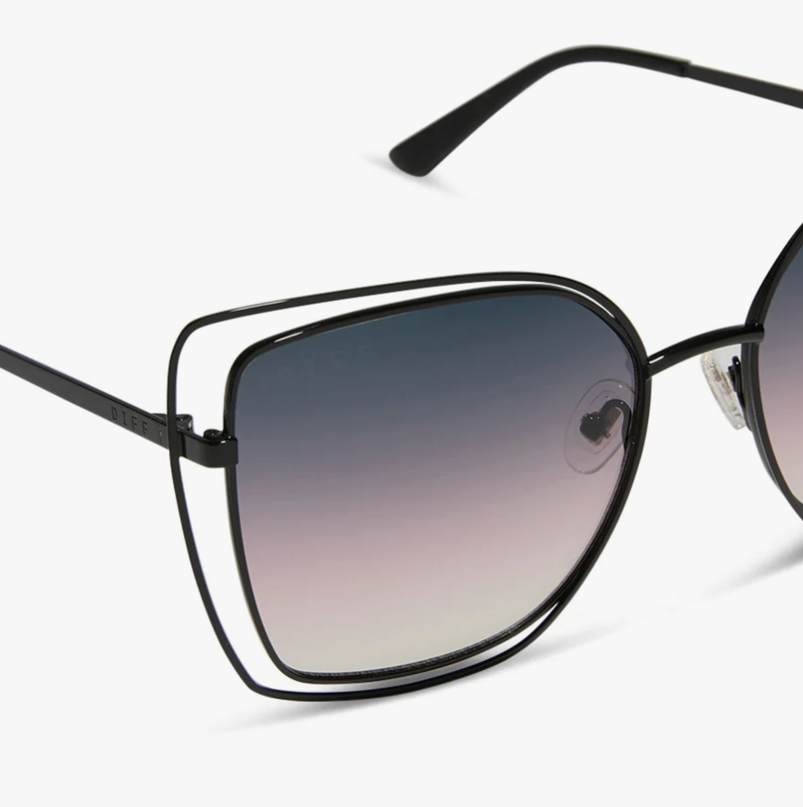 JACQUELINE Black Square Polarized Sunglasses DE01-0767-BKTIP