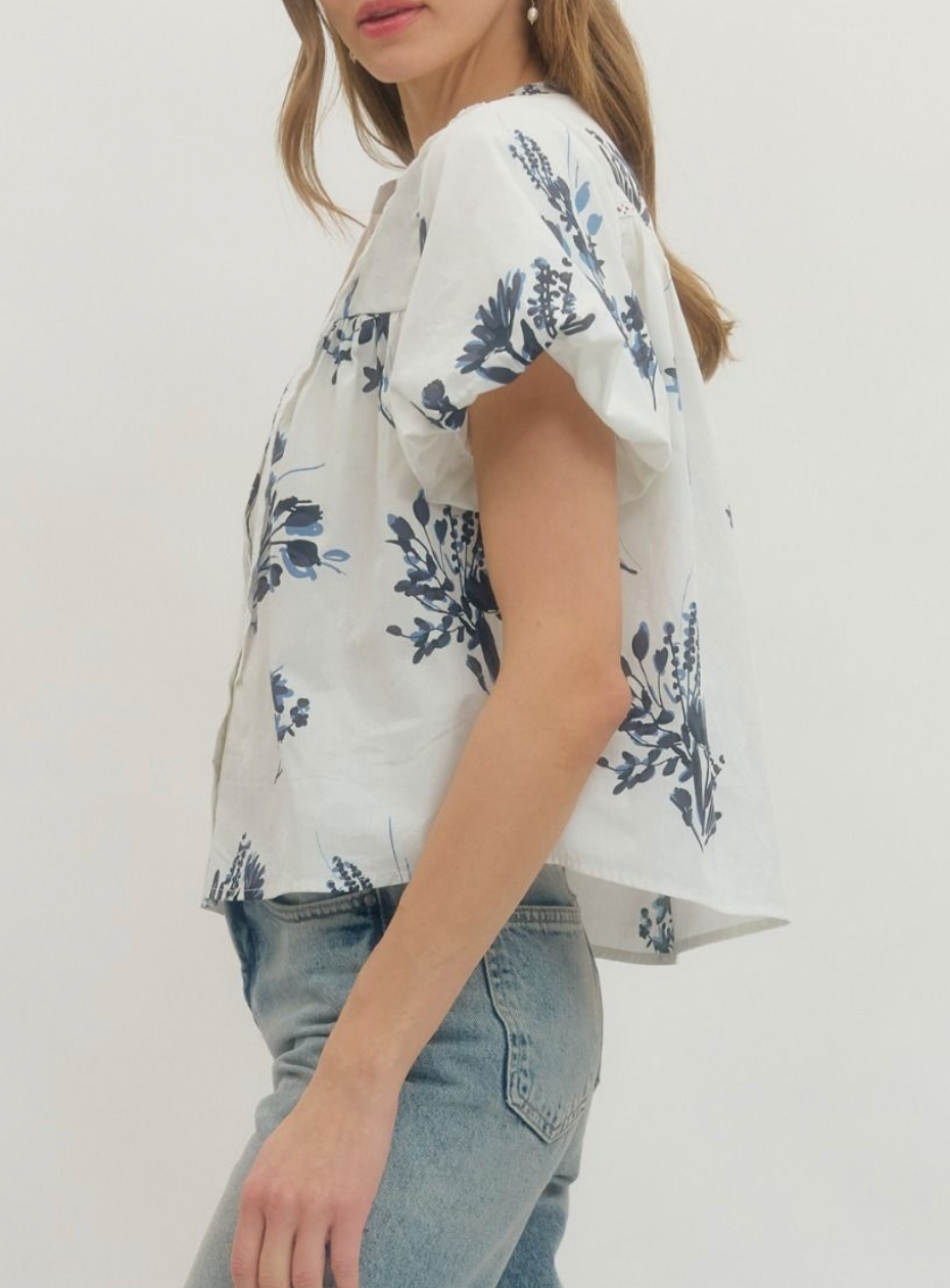 Charmed Life Navy Floral Top