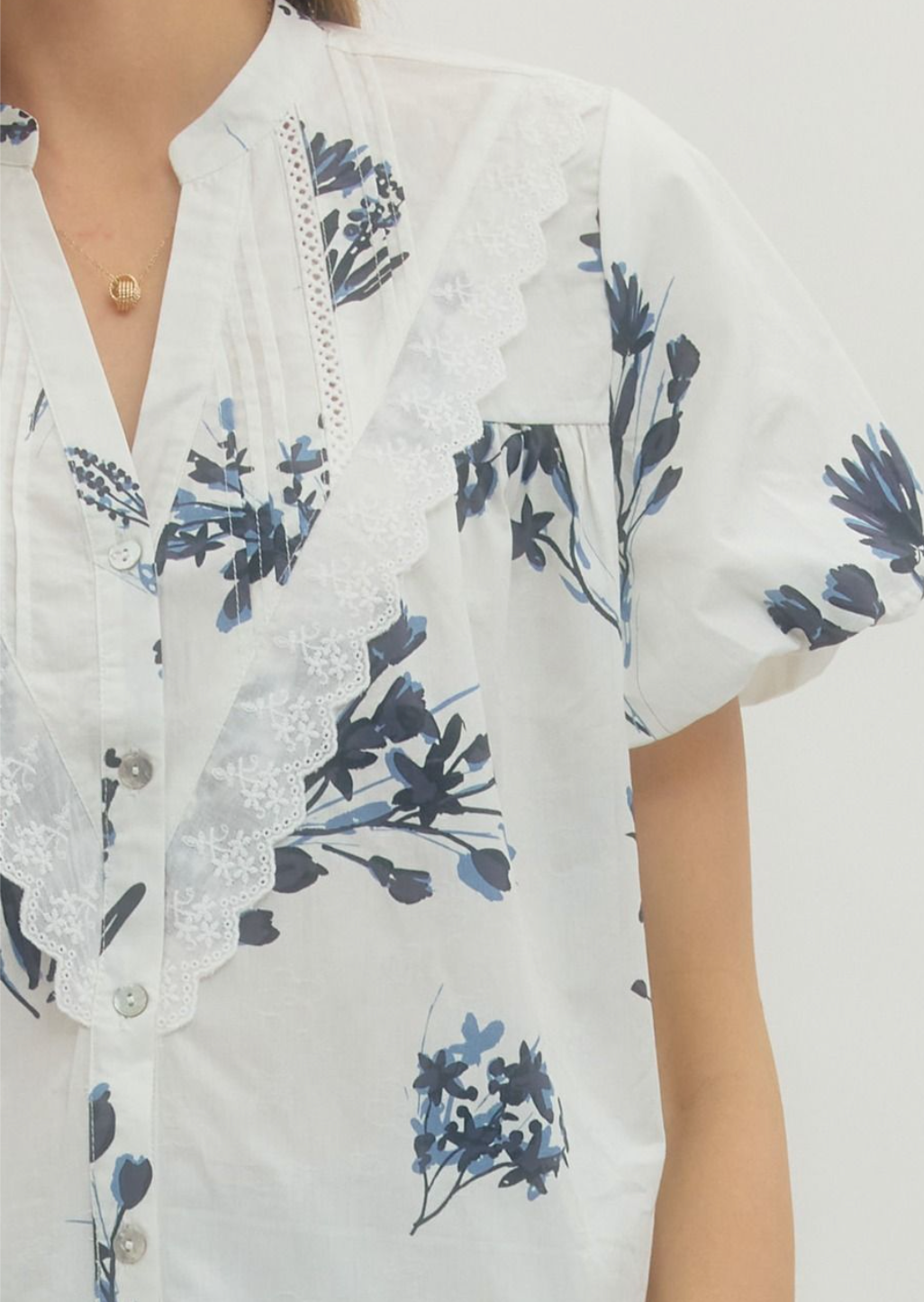 Charmed Life Navy Floral Top