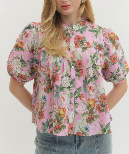 Elegant Bloom Top in Pink