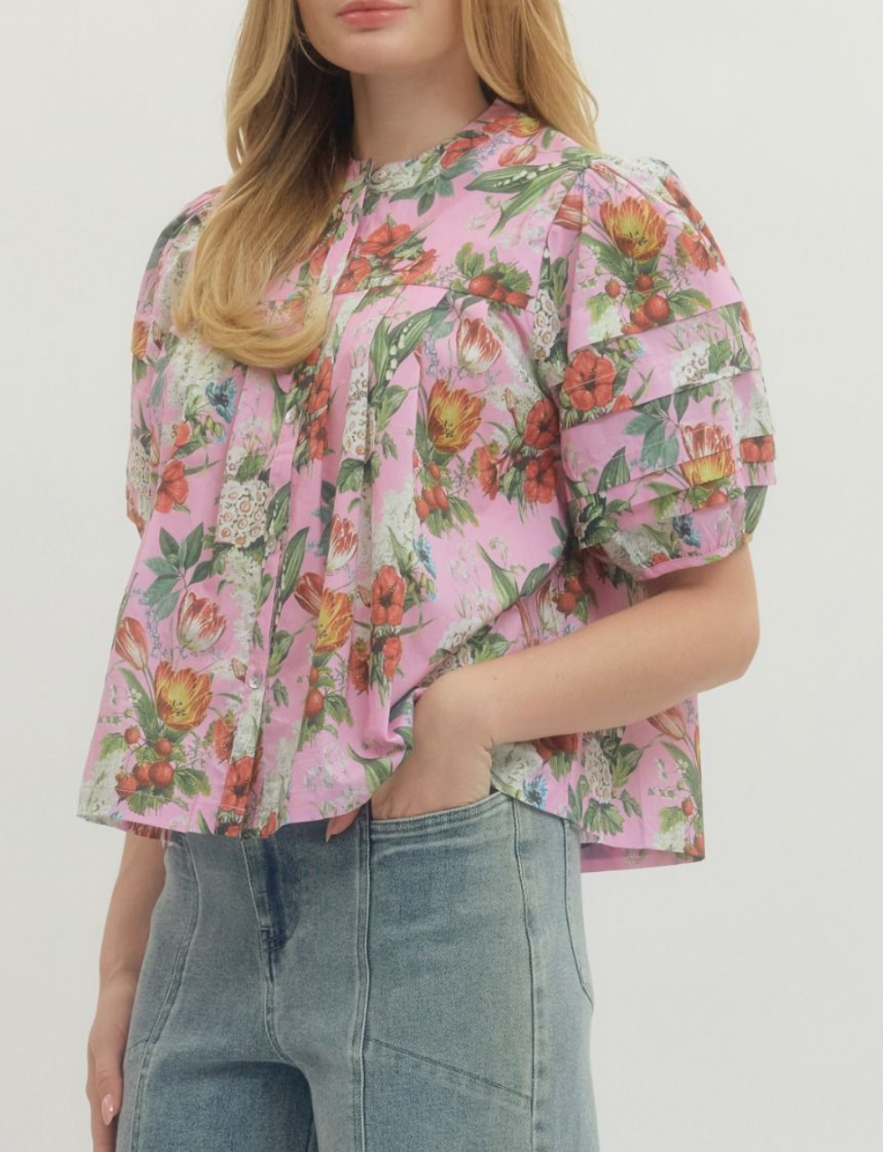 Elegant Bloom Top in Pink